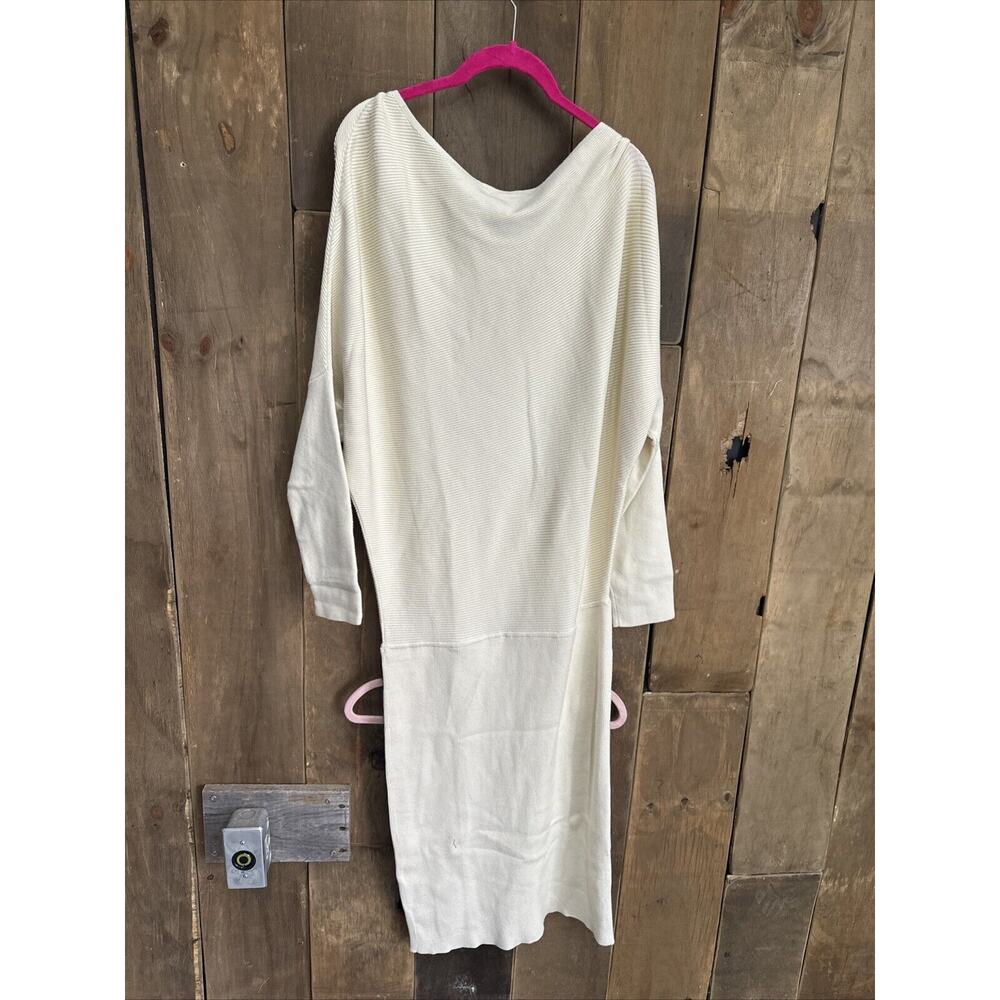 Banana Republic Colleta Off Shoulder Sweater Dressc Cream, Large - Picture 6 of 6